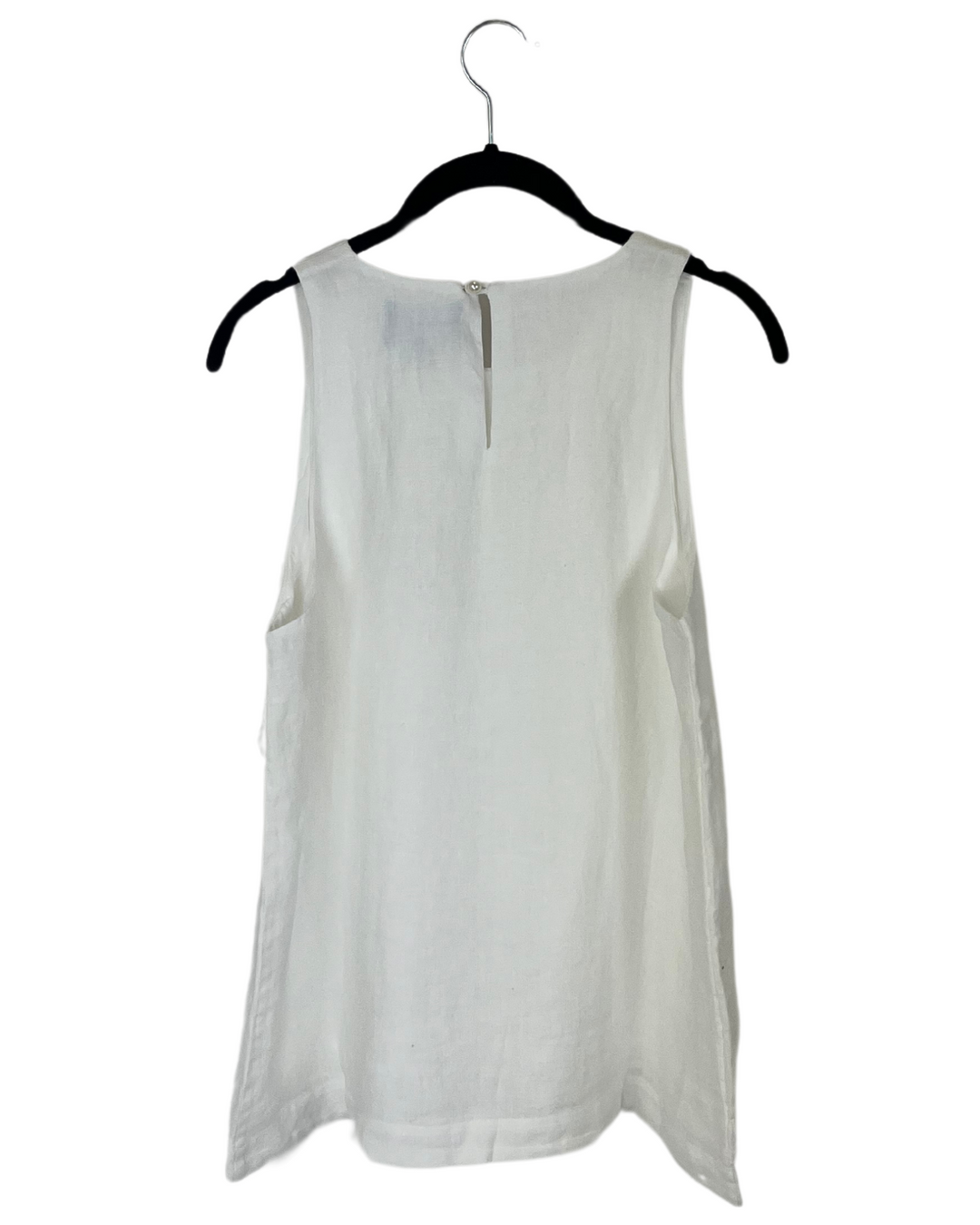 White Top with Faux Pearl Button - Size 0-14