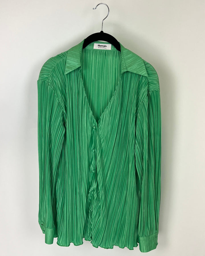 Showpo Green Blouse - Size 2