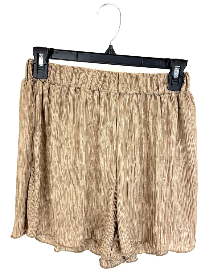 Brown Textured Shorts - Small