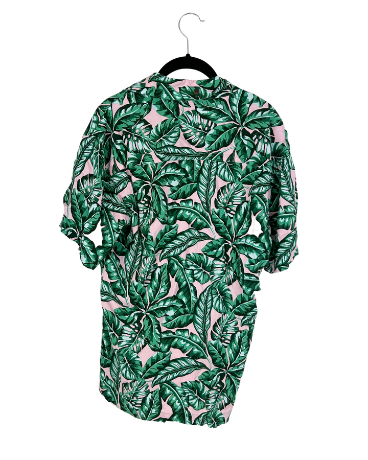 MENS Kenny Flowers Pink And Green Shirt - Small And Medium