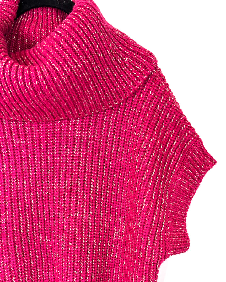 Magenta Pink And Gold Sleeveless Sweater - Size 4/6