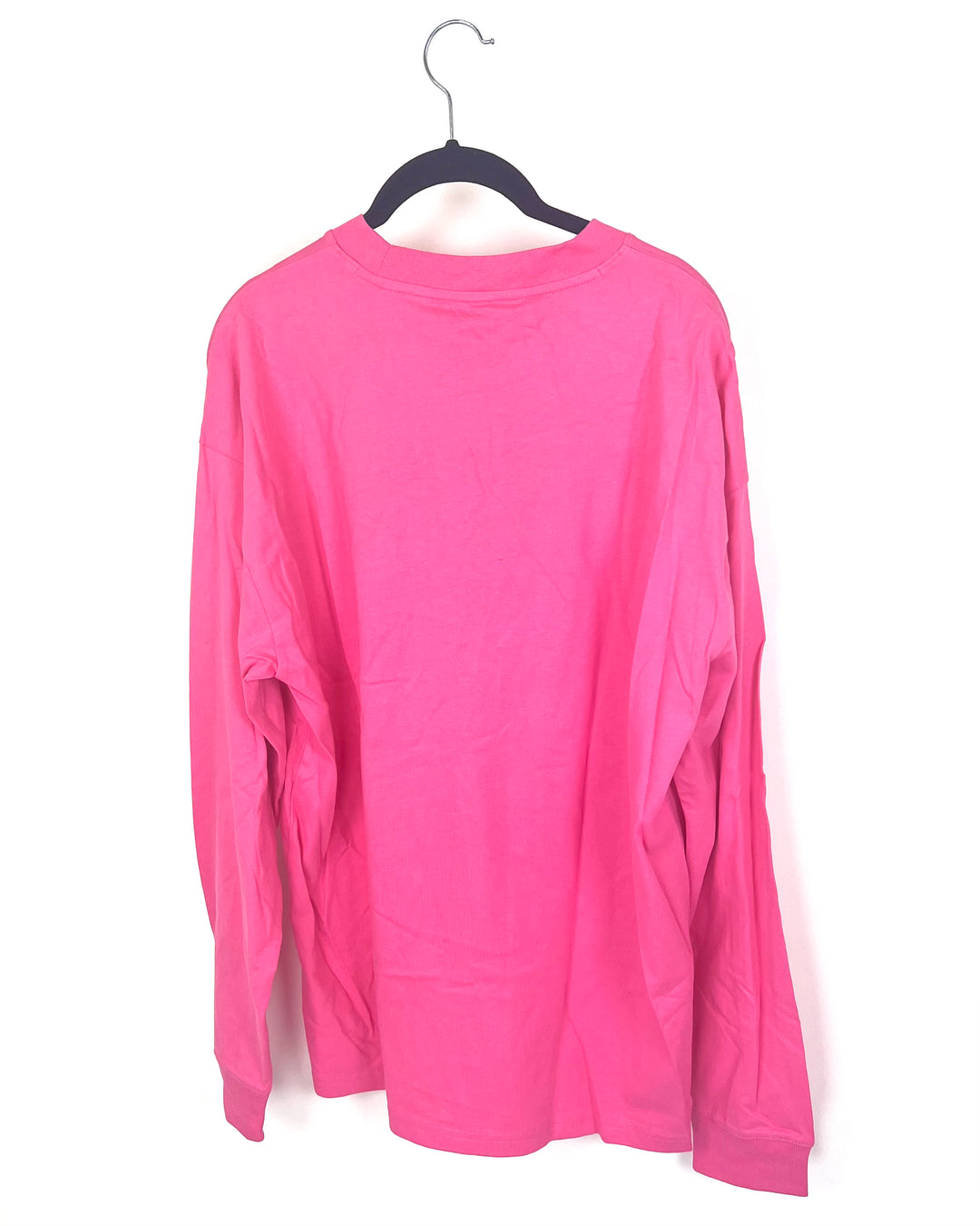 MENS Hot Pink Long Sleeve Shirt With Front Pocket - Medium