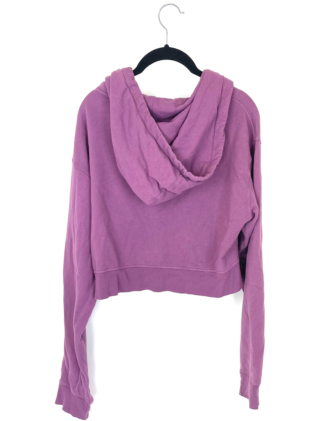 Purple Cropped Zip Hoodie - Medium