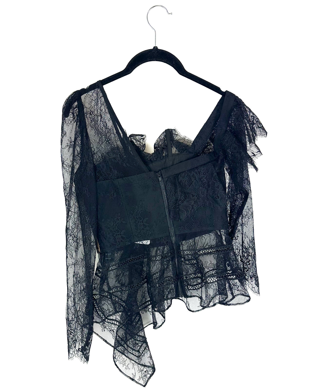 Self Portrait Black Lace Top - Size 4