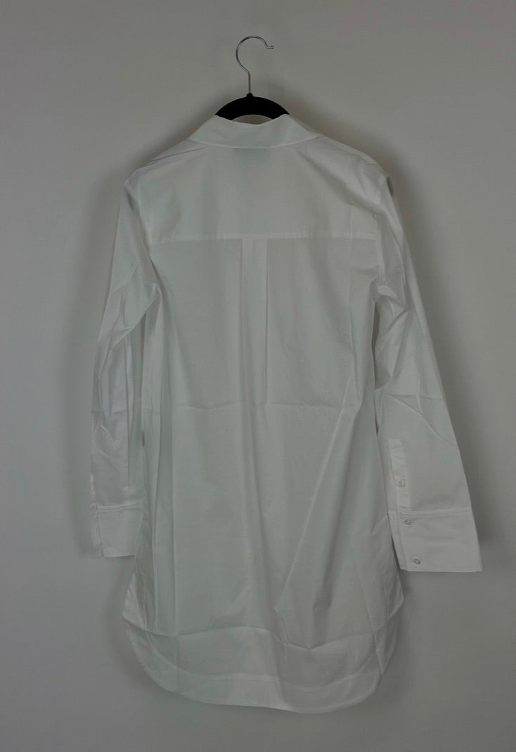 Long White Button Up Dress - Size 0/2