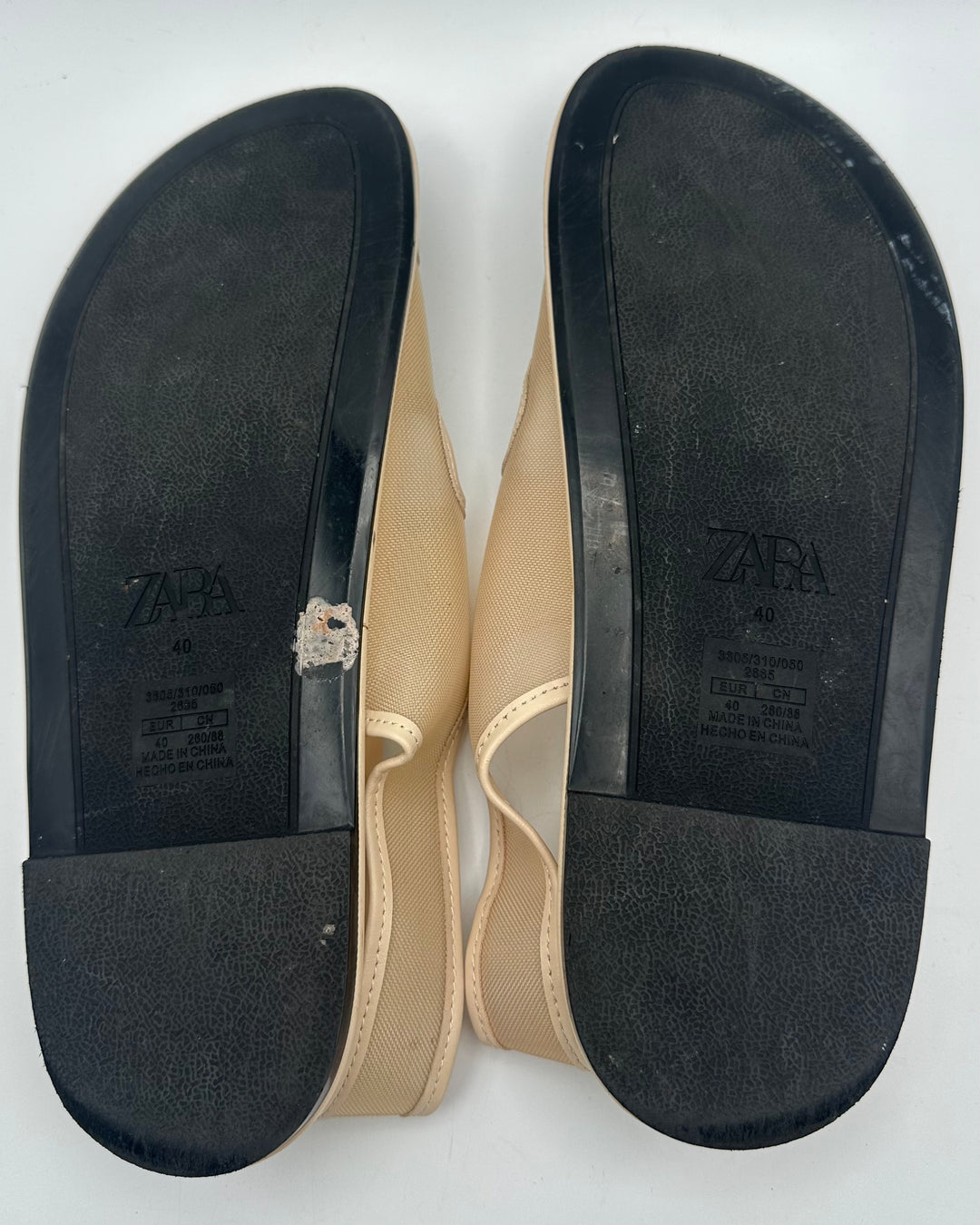 Zara Tan Flat Sandals - Size 9