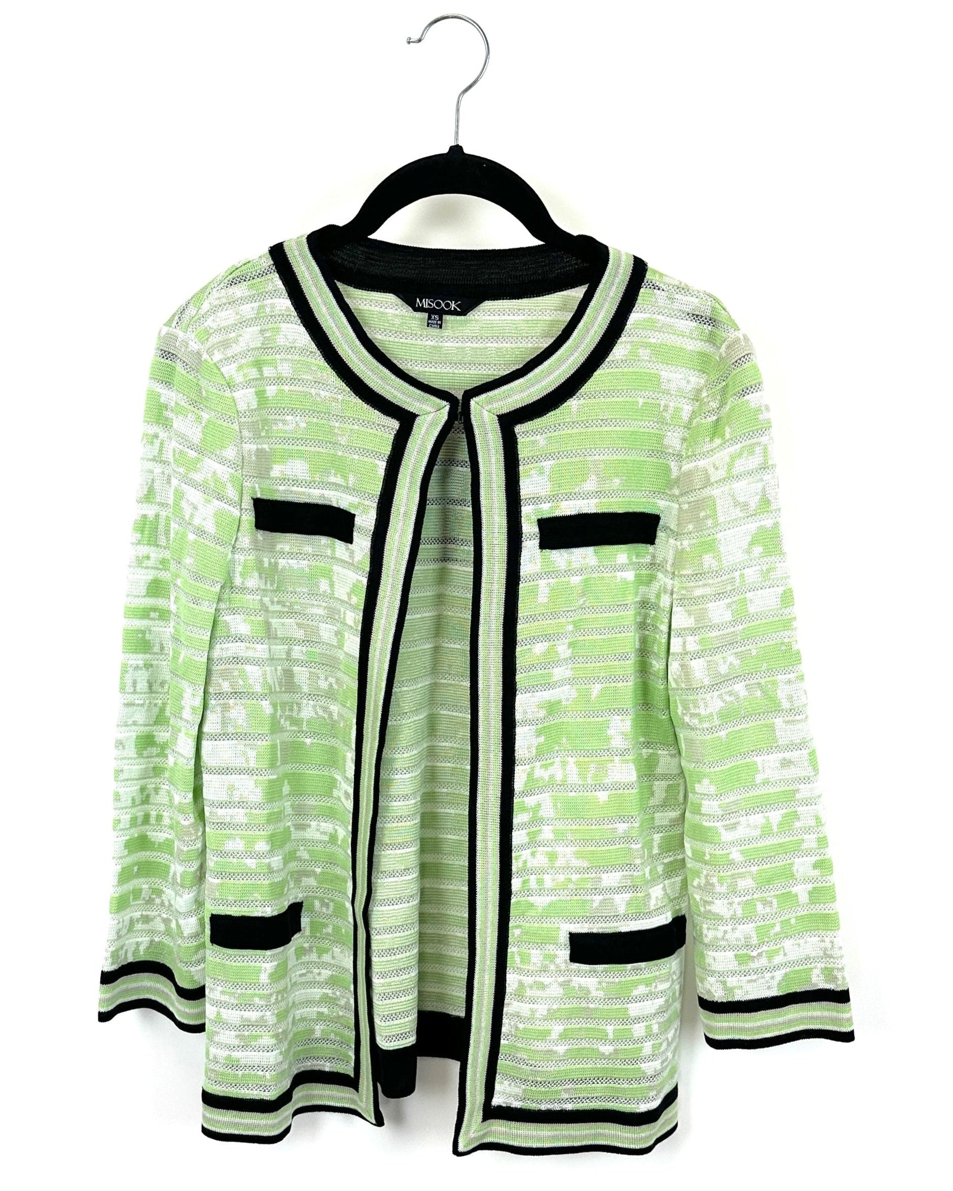 Light Green And White Cardigan Size 2 4