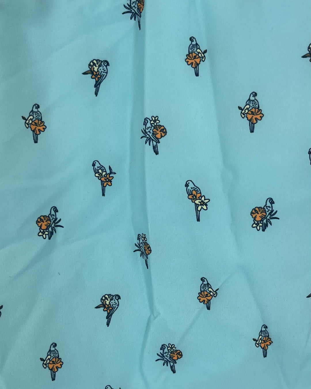 MENS Teal Swim Shorts With Small Birds - Medium