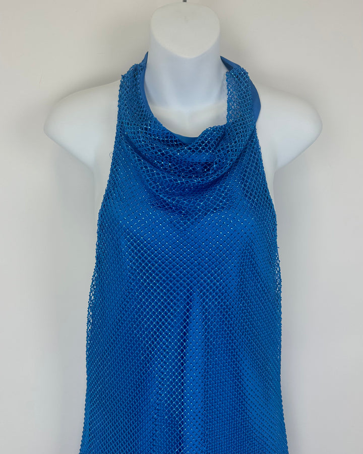 Amanda Uprichard Blue Sequin Dress - Medium