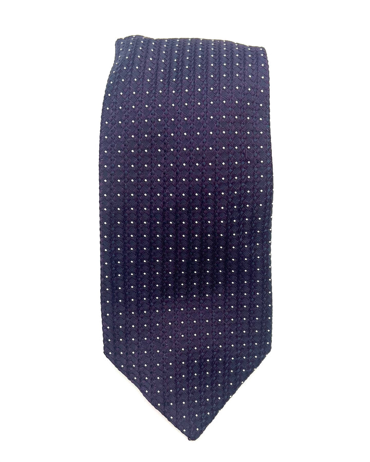 MENS Dark Purple and White Dotted Tie