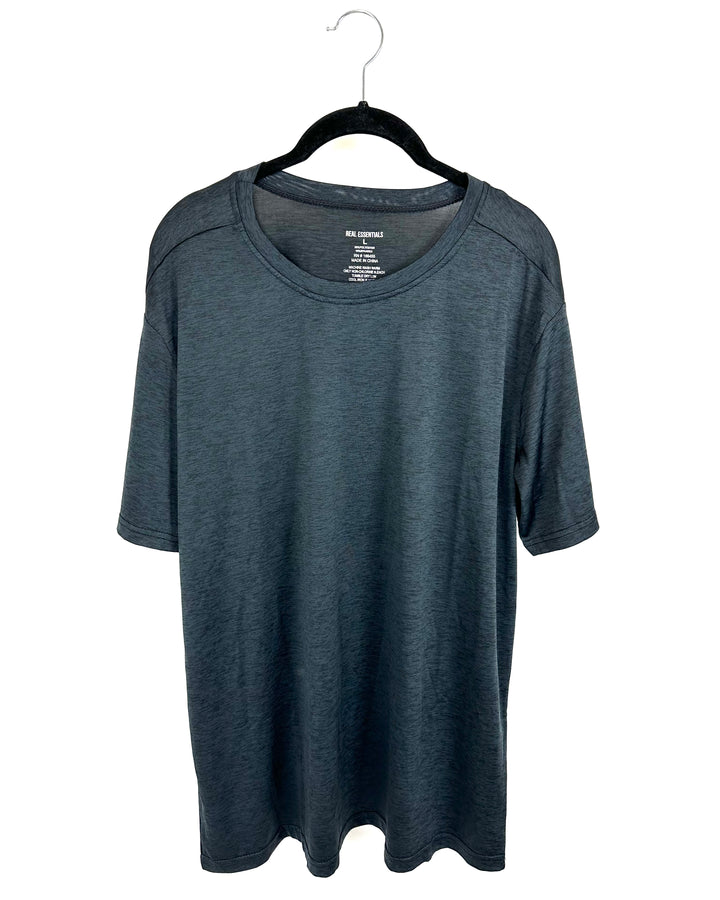 MENS Real Essentials Dark Grey Athletic T-Shirt - Large