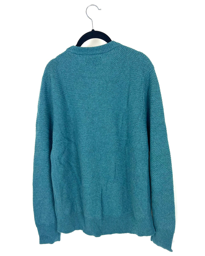 MENS Aquamarine Crew Neck Sweater - Large