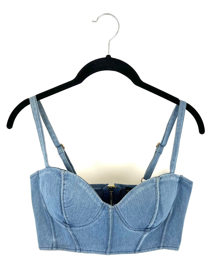 Jlux Label Denim Style Bra Top - Large