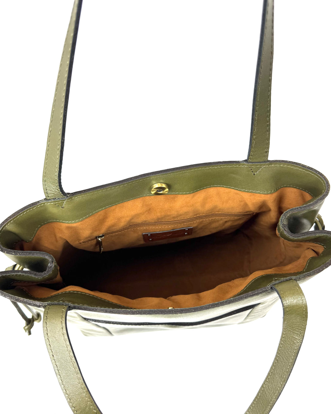 Olive Green Leather Shoulder Bag