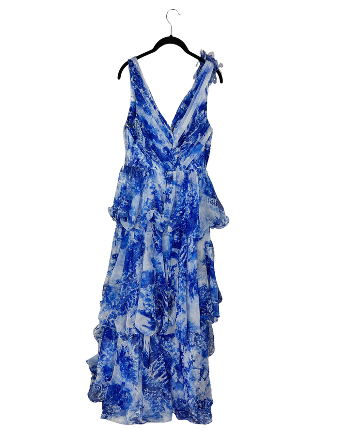 Marchesa Notte Blue Gown - Size 8