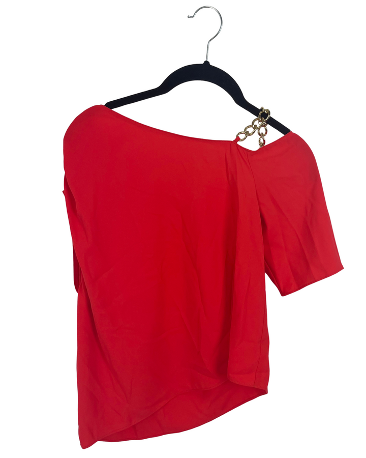 Bright Red Blouse - Small