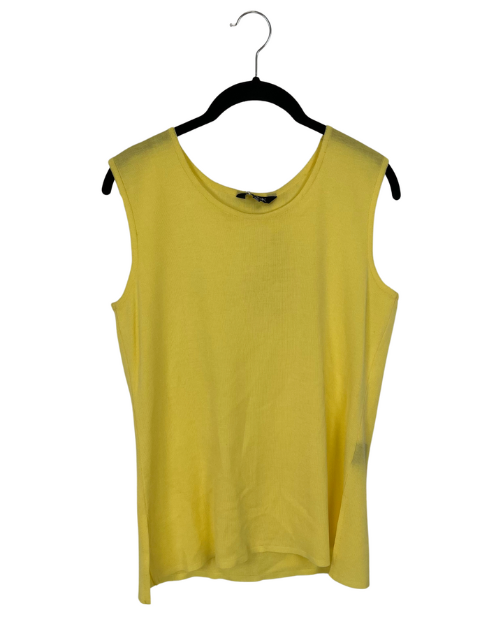 Pale Yellow Knit Tank Top - Size 24-26W