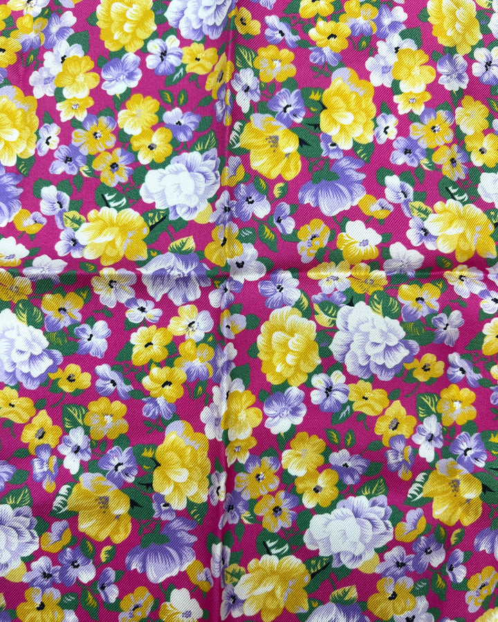 MENS Pink and Yellow Floral Pocket Square