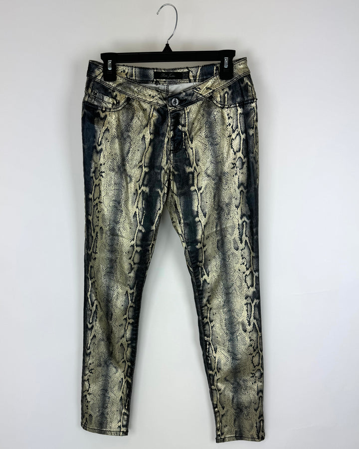 Poetic Justice Metallic Snakeskin Pants - 29 Waist