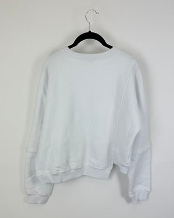 White Cropped Sweatshirt - Size 2/4