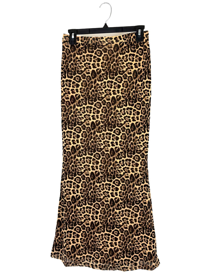 Cider Leopard Print Long Skirt - Medium