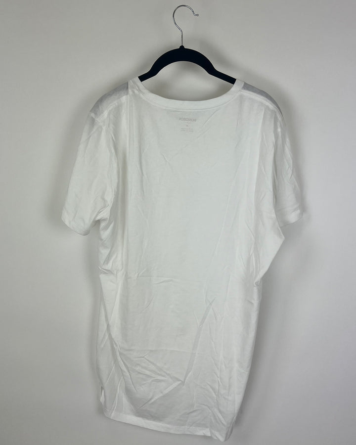 MENS White Crewneck Short Sleeve T-Shirt - Medium