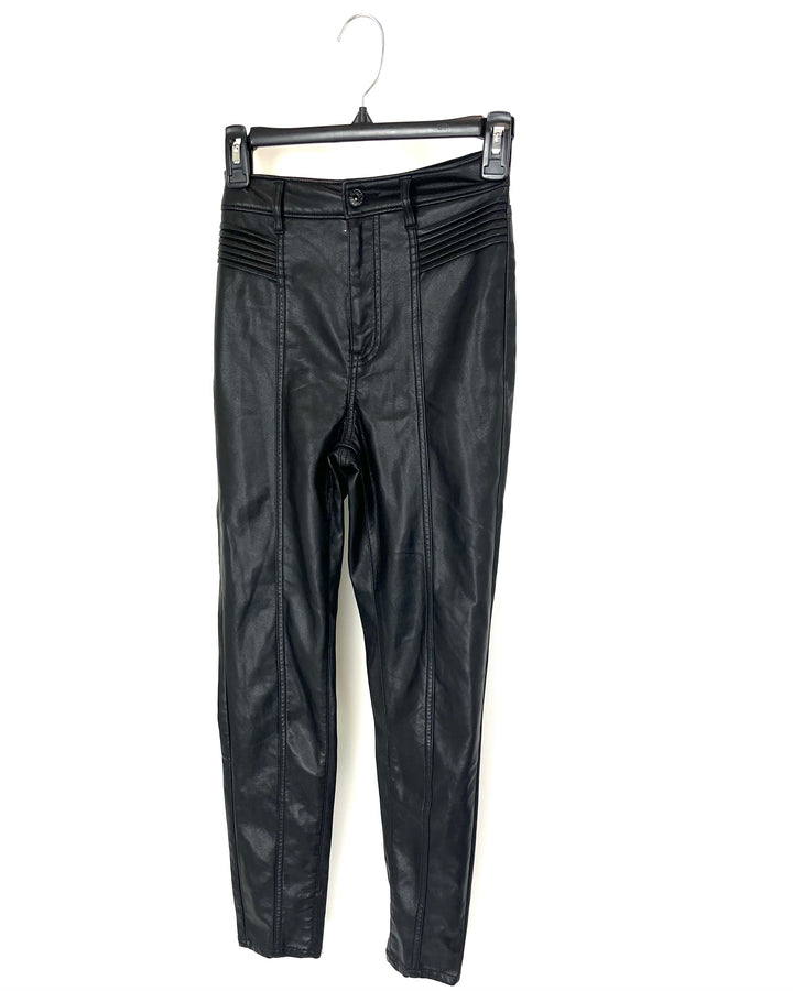 Express Black Faux Leather Pants - Size 0