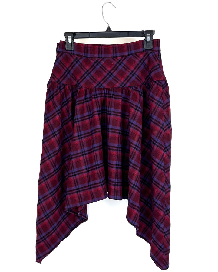 Les Miss Plaid Asymmetrical Skirt - Medium