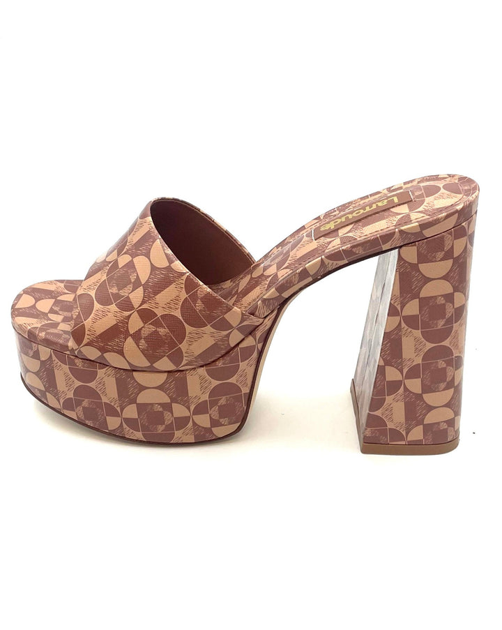 Brown Geo Print Mule - Size 6.5