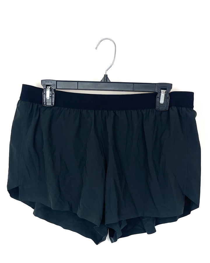 Black Flowy Athletic Shorts - Medium