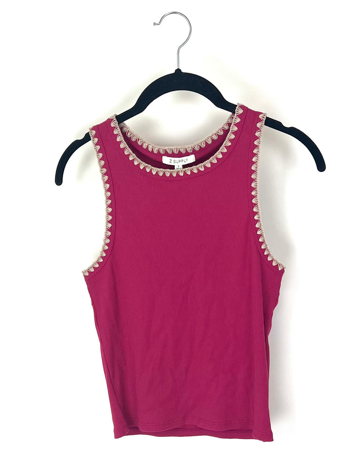 Magenta Stitched Tank Top - Small