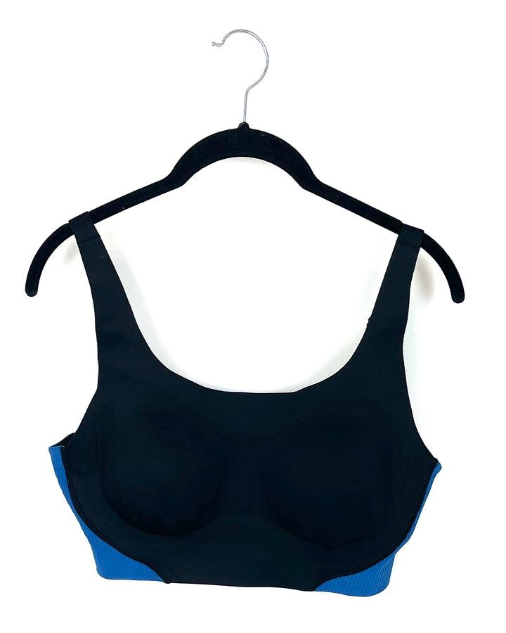 Black and Blue Sports Bra - Size 8/10