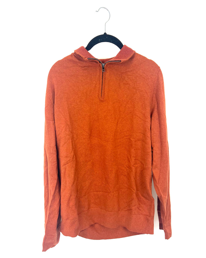 MENS Burnt Orange Quarter Zip - Medium