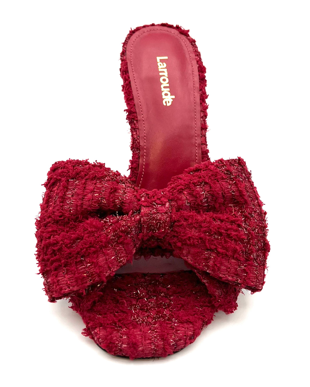 Red Tweed Bow Heels - Size 6.5