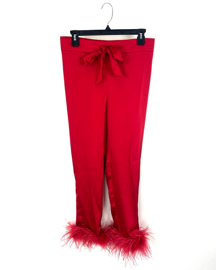 Nadine Merabi Red Pajama Pants - Small