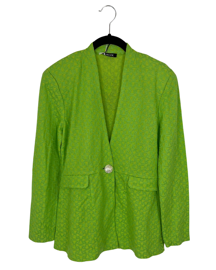 Bright Green Texture Jacket - Size 2- 26W