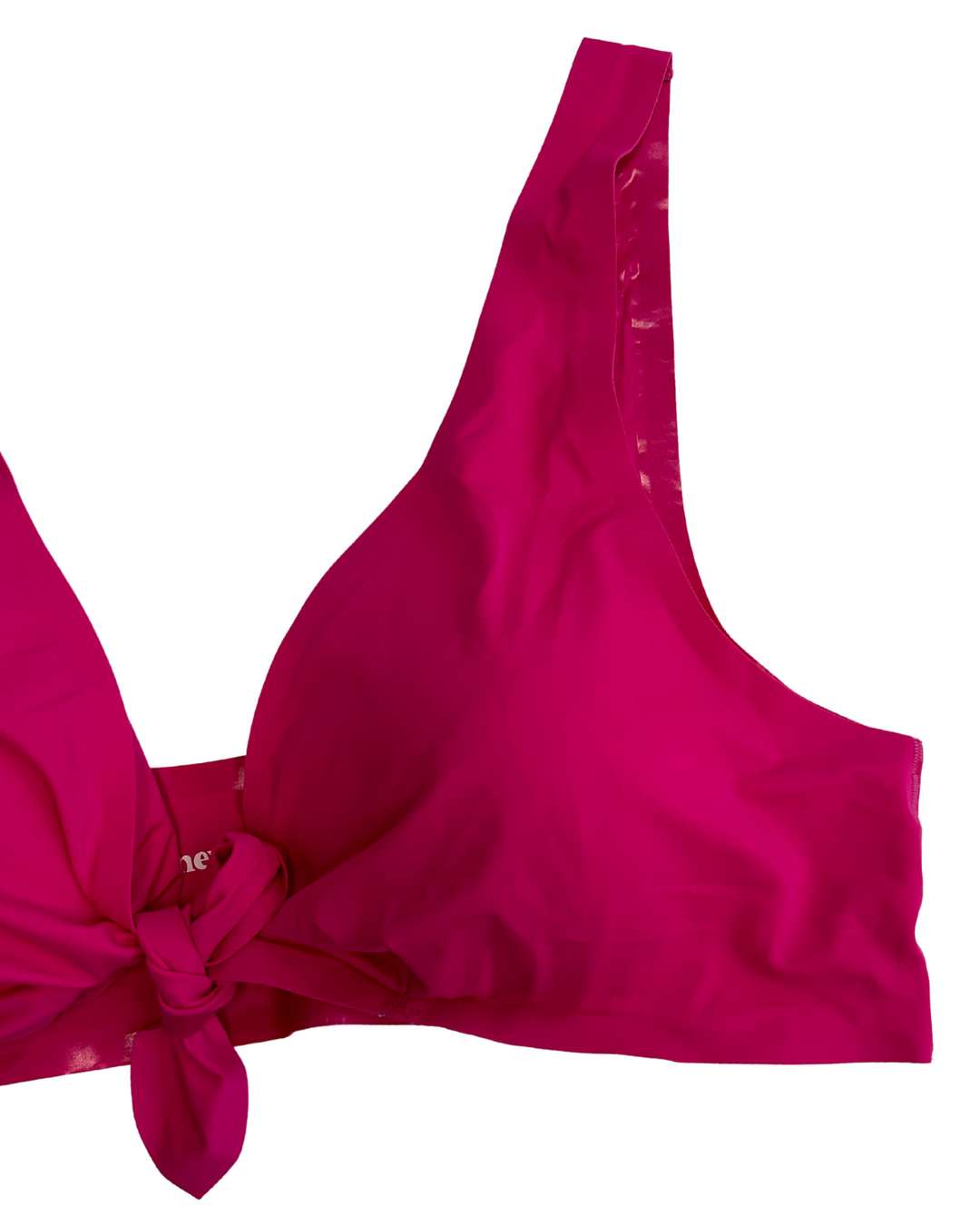 Bright Pink Tie Front Bikini Top - 3XL and 4XL