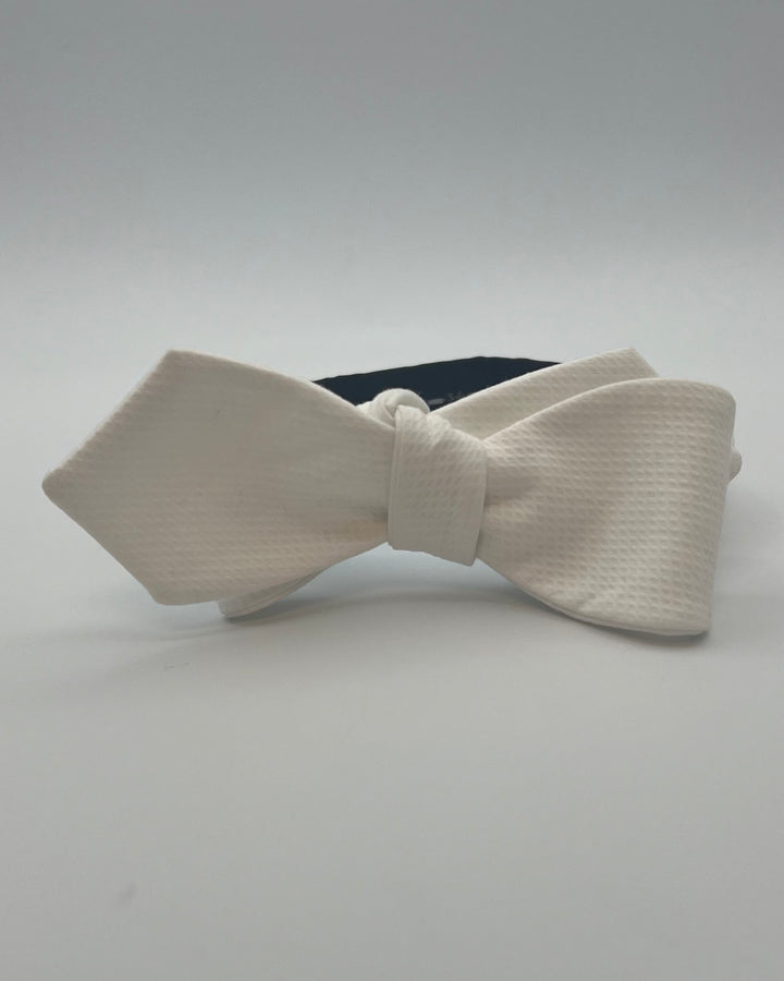 MENS White Waffled Bow Tie