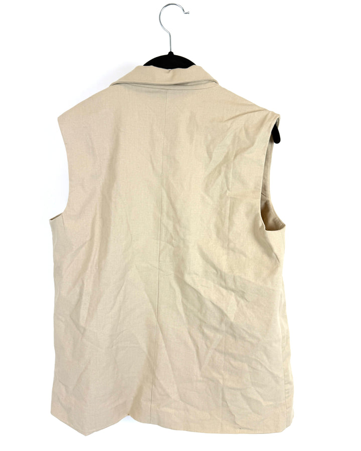 Gilli Tan Linen Vest - Small