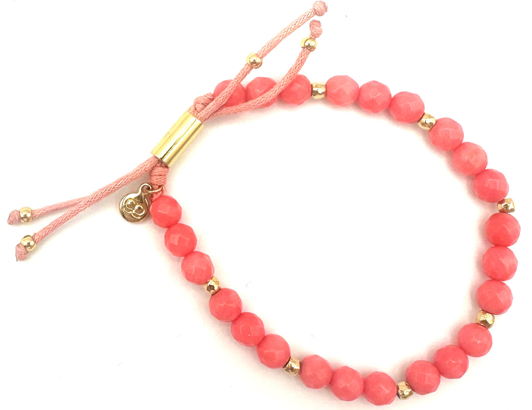 Salmon Color Beaded Bracelet