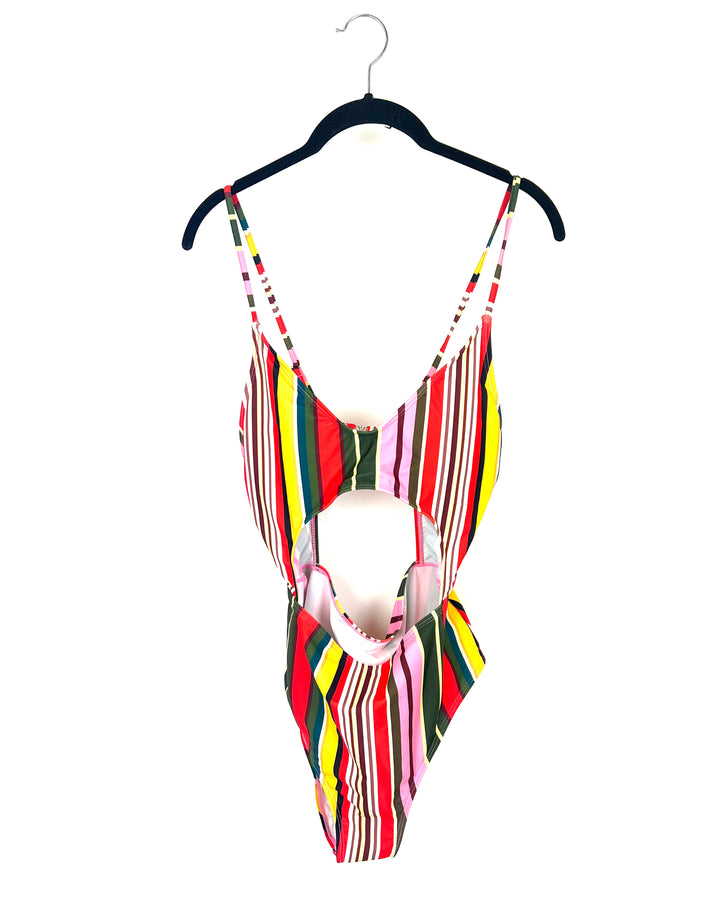 Colorful Striped Swimsuit - Medium