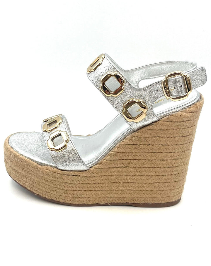 Metallic Silver Wedge  - Size 6.5