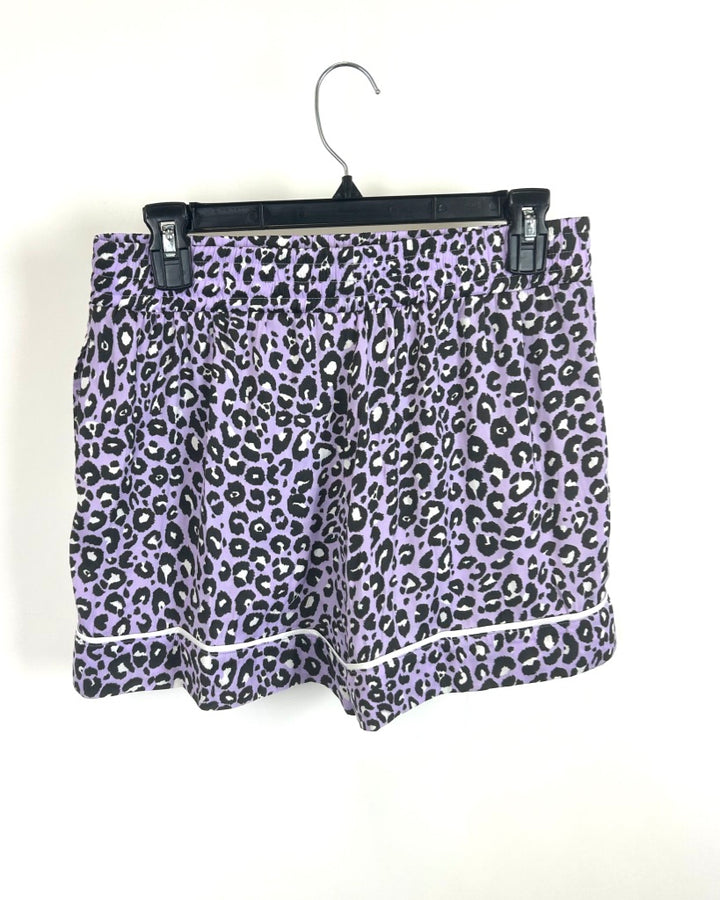 Purple Cheetah Print Sleep Shorts - Size 2/4