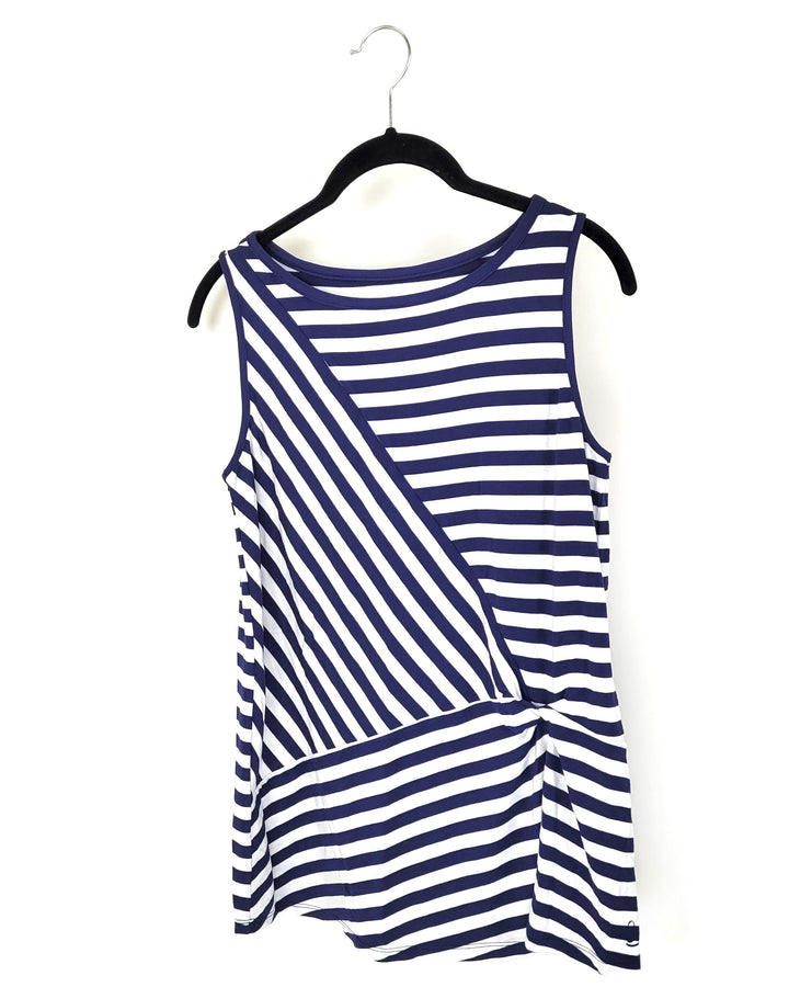 Navy and White Striped Knot Top - Size 4/6