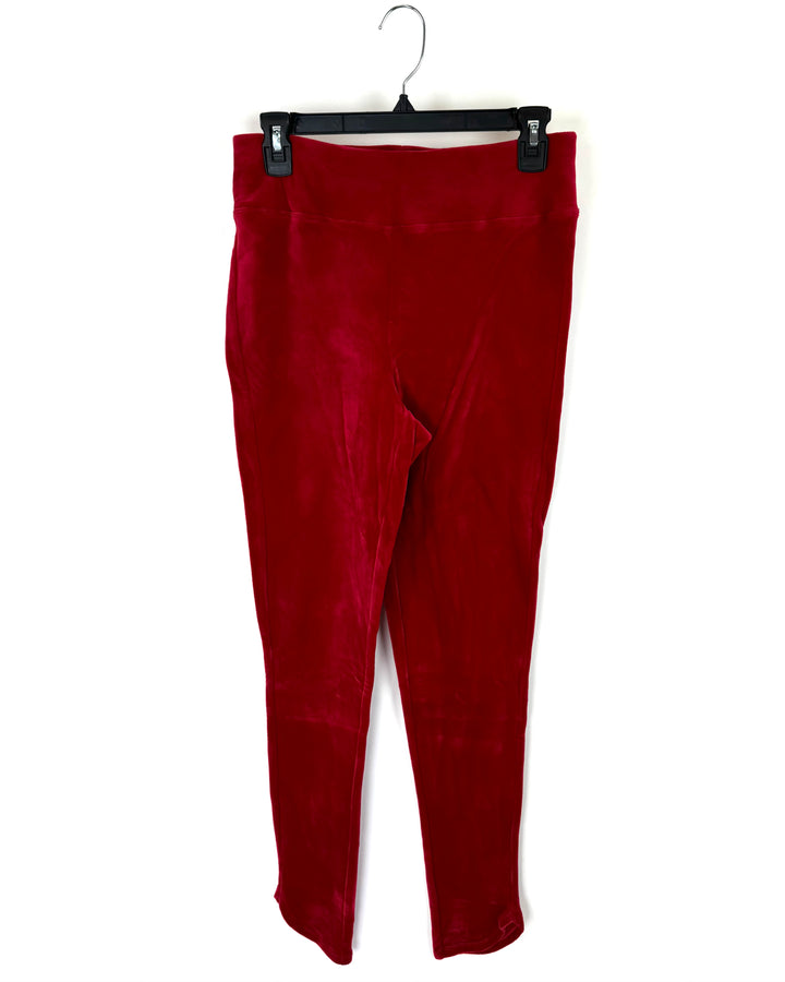 Red Fleece Lounge Leggings - Size 10/12