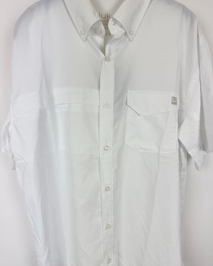 MENS Huk White Button Up Shirt - Medium