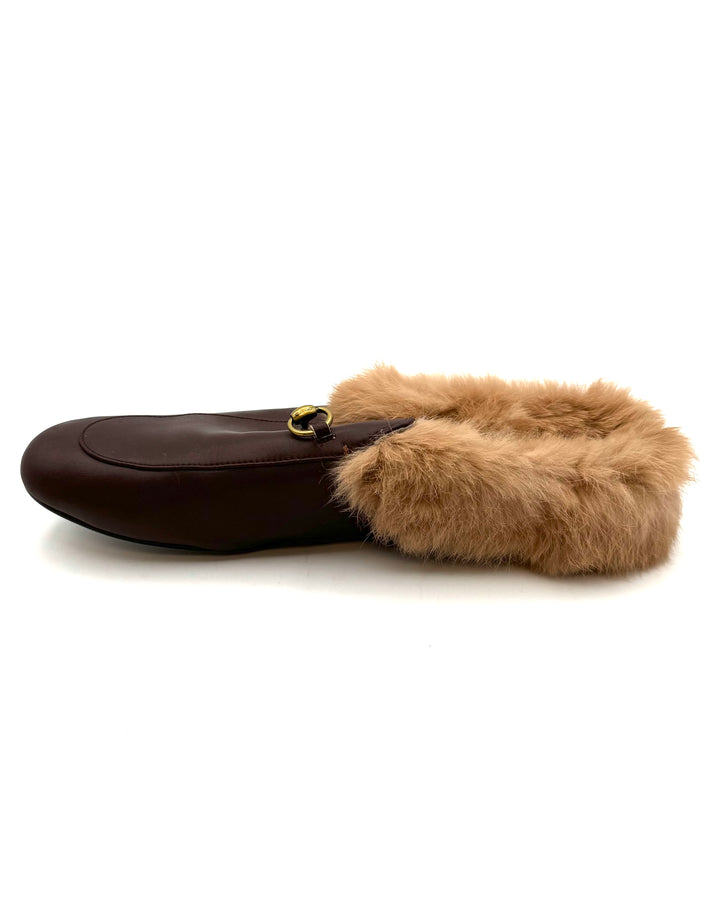 Brown Faux Fur Mule - Size 10