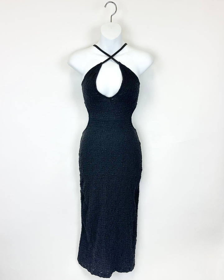 ASTR Black Textured Dress - Extra Small