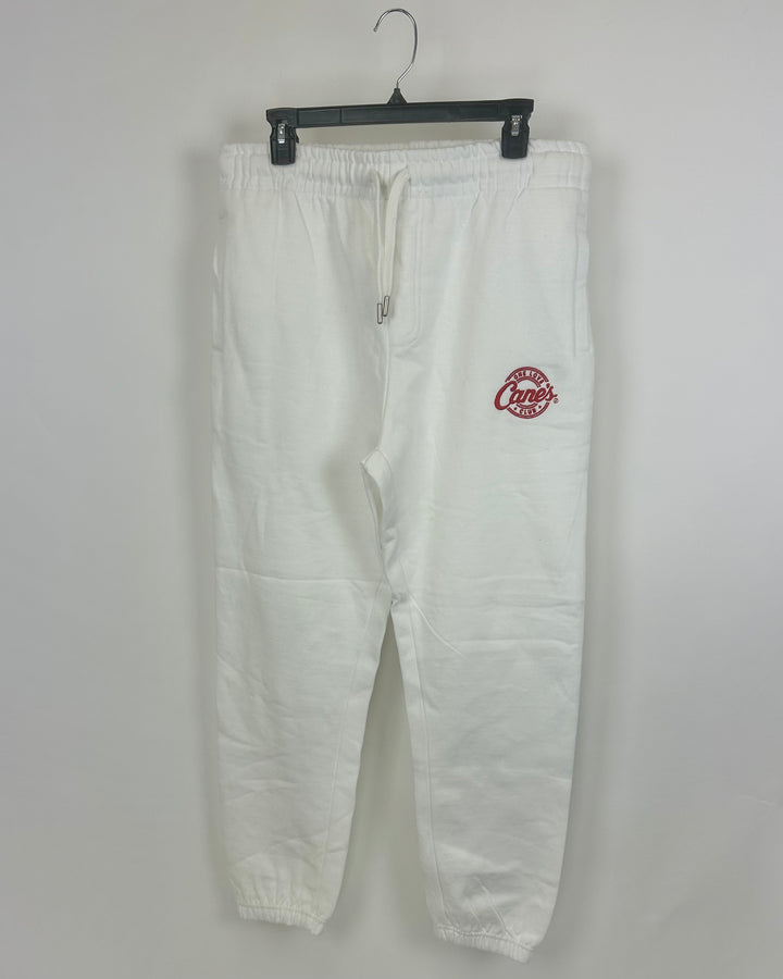 MENS Raising Cane's White Sweatpants - Large