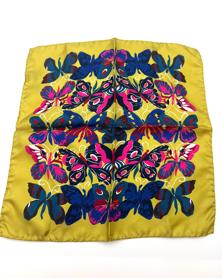 MENS Mustard Yellow Butterfly Pocket Square